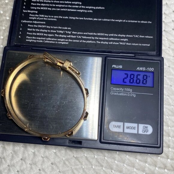 Michael Kors Gold-Tone Buckle Bangle Bracelet – Studded – 28.68g – 58mm - Picture 5 of 12